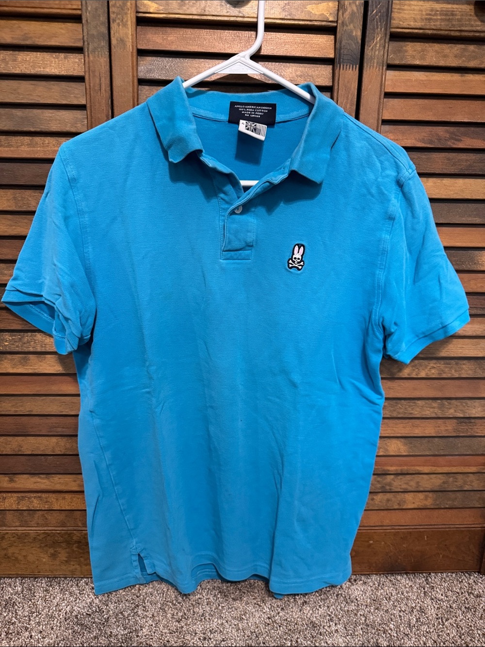 Psycho Bunny Men’s Polo Shirt in Bright Turquoise with Logo